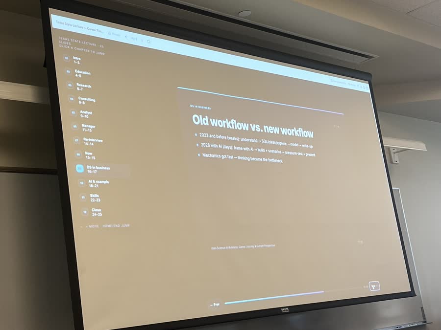 Bee photo of a projected slide: Old workflow vs. new workflow